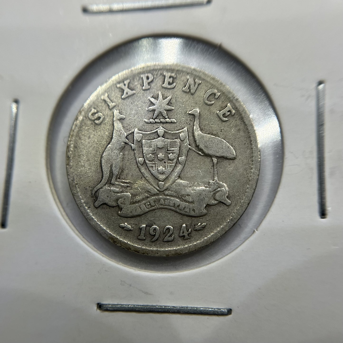 1924 Sixpence Coin - Very Good - George V Silver Predecimal Australian