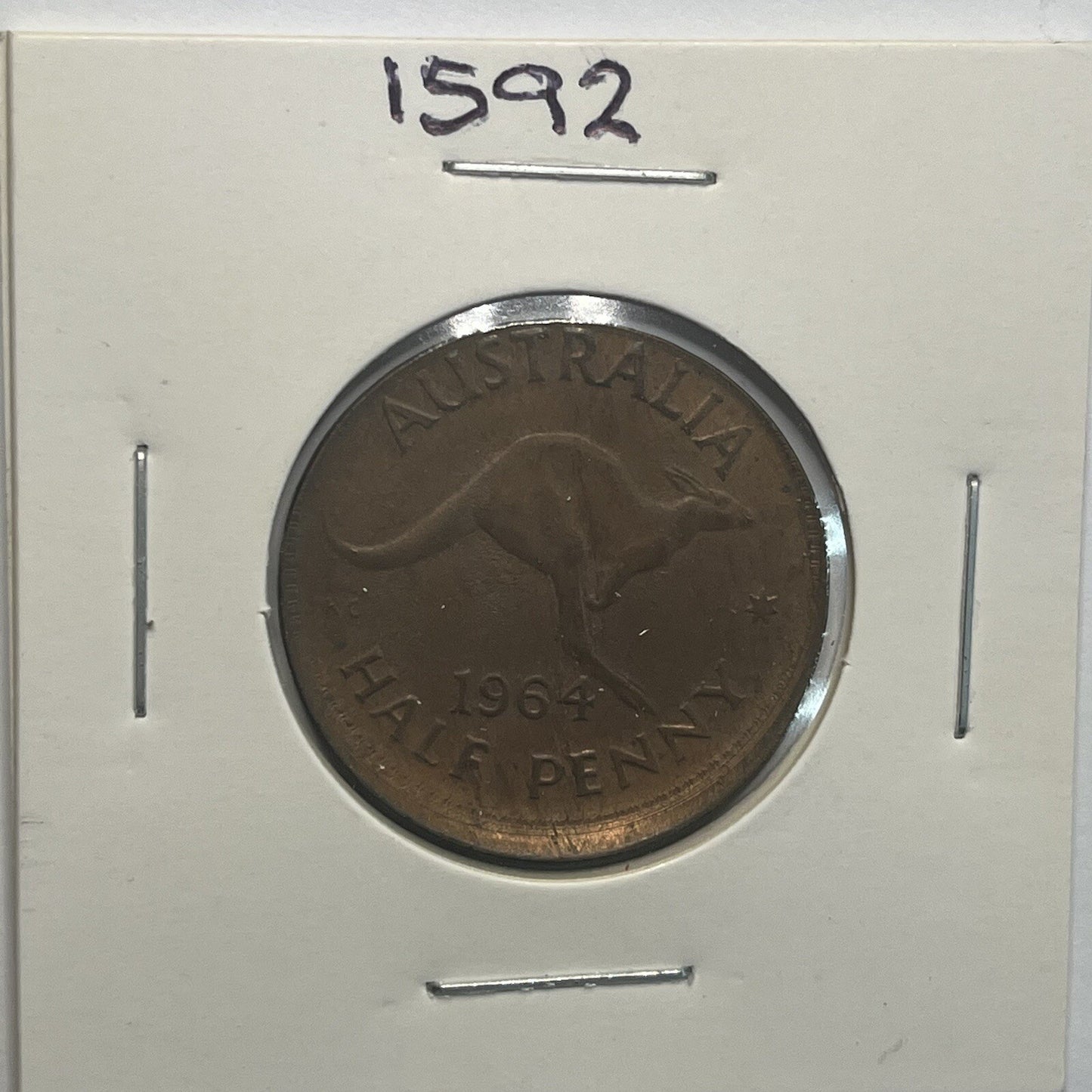 1964 Half Penny Coin - Off Centre Misstrike Error Lip - Scarce Predecimal Collar