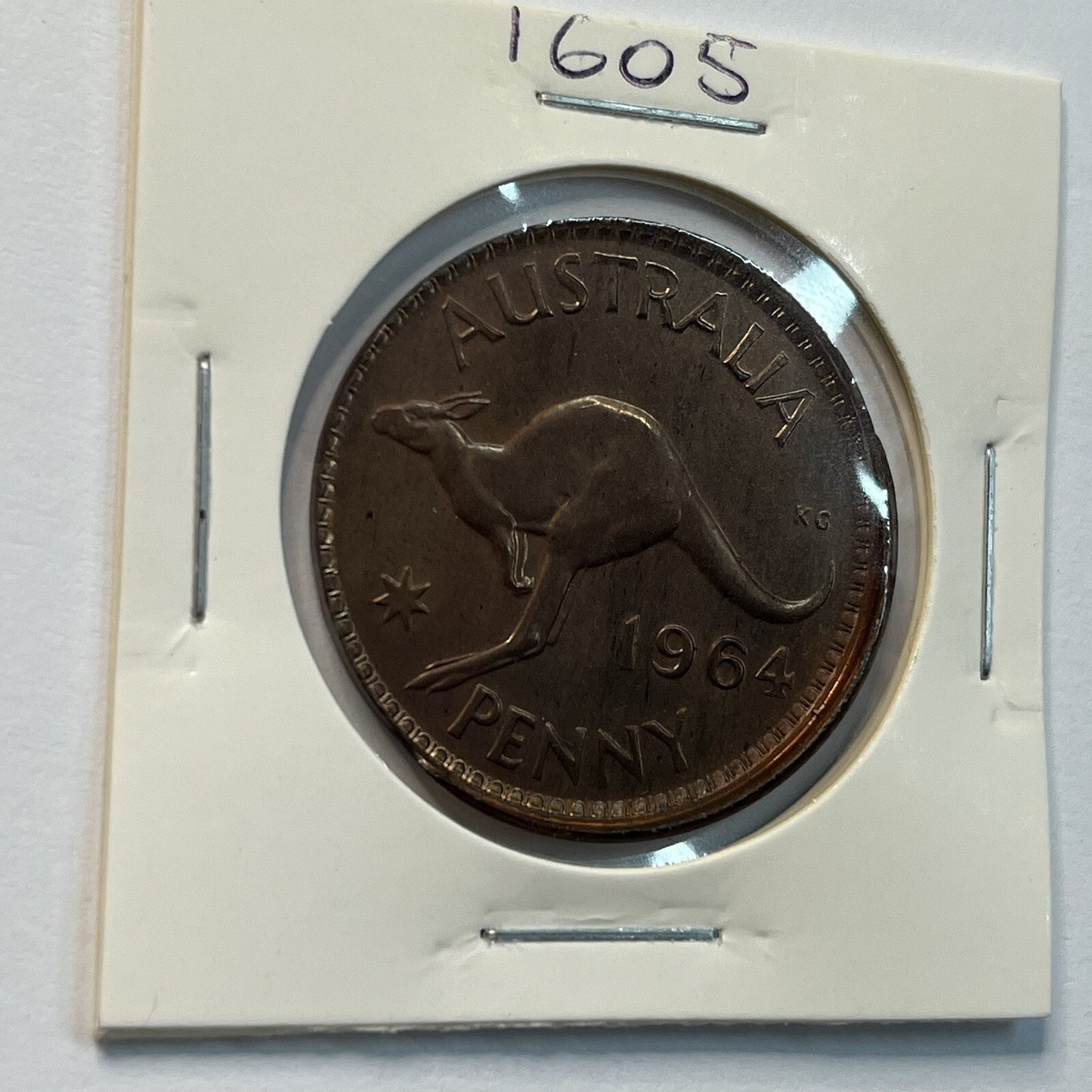 1964 Penny Coin - Struck Out of Collar Misstrike Error Large Lip - Predecimal