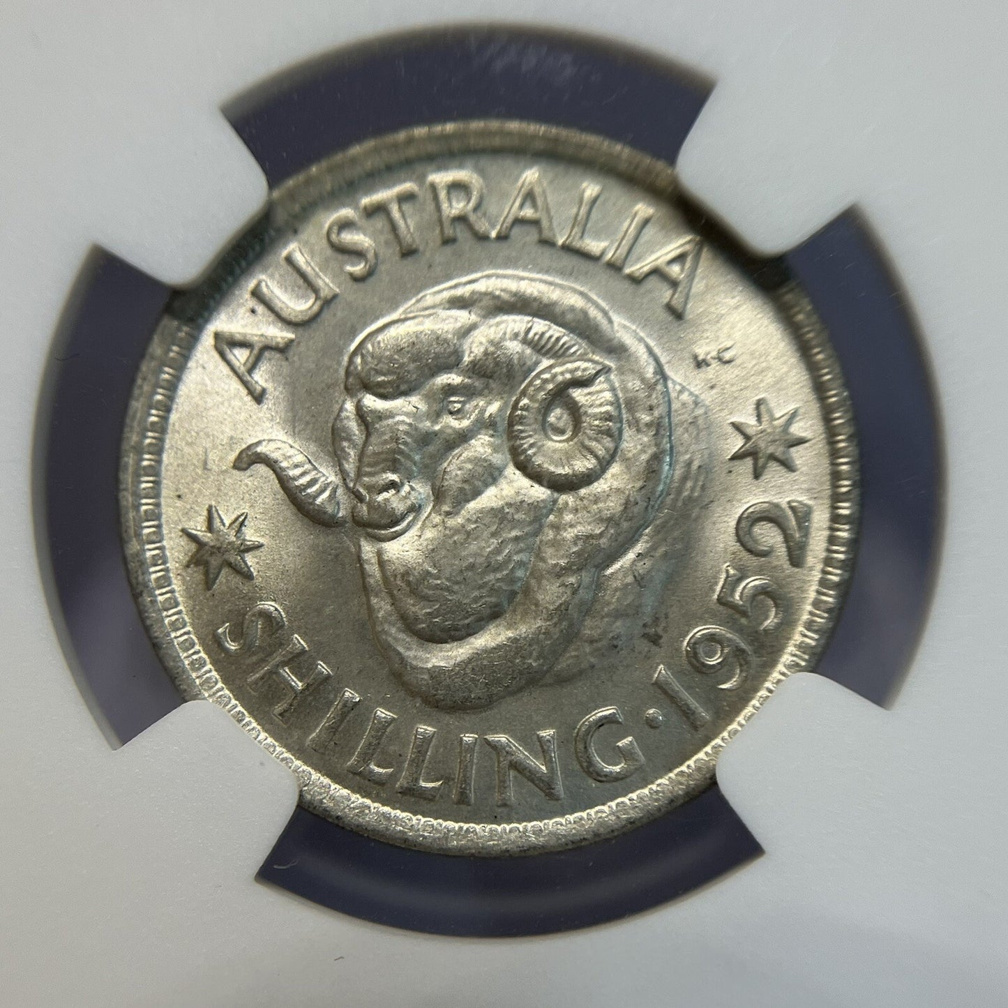 1952 Australian Shilling Coin - NGC MS65 - Choice Uncirculated George VI
