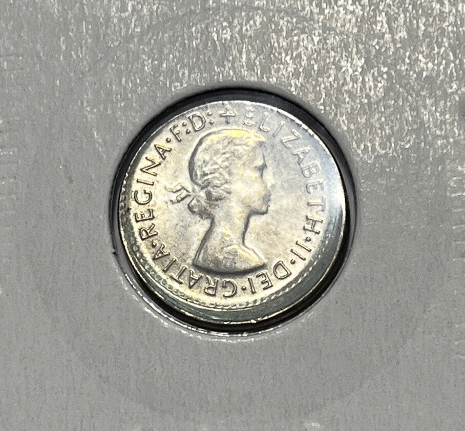 1961 Threepence Error Coin - Large Broadstrike Choice Uncirculated - Silver