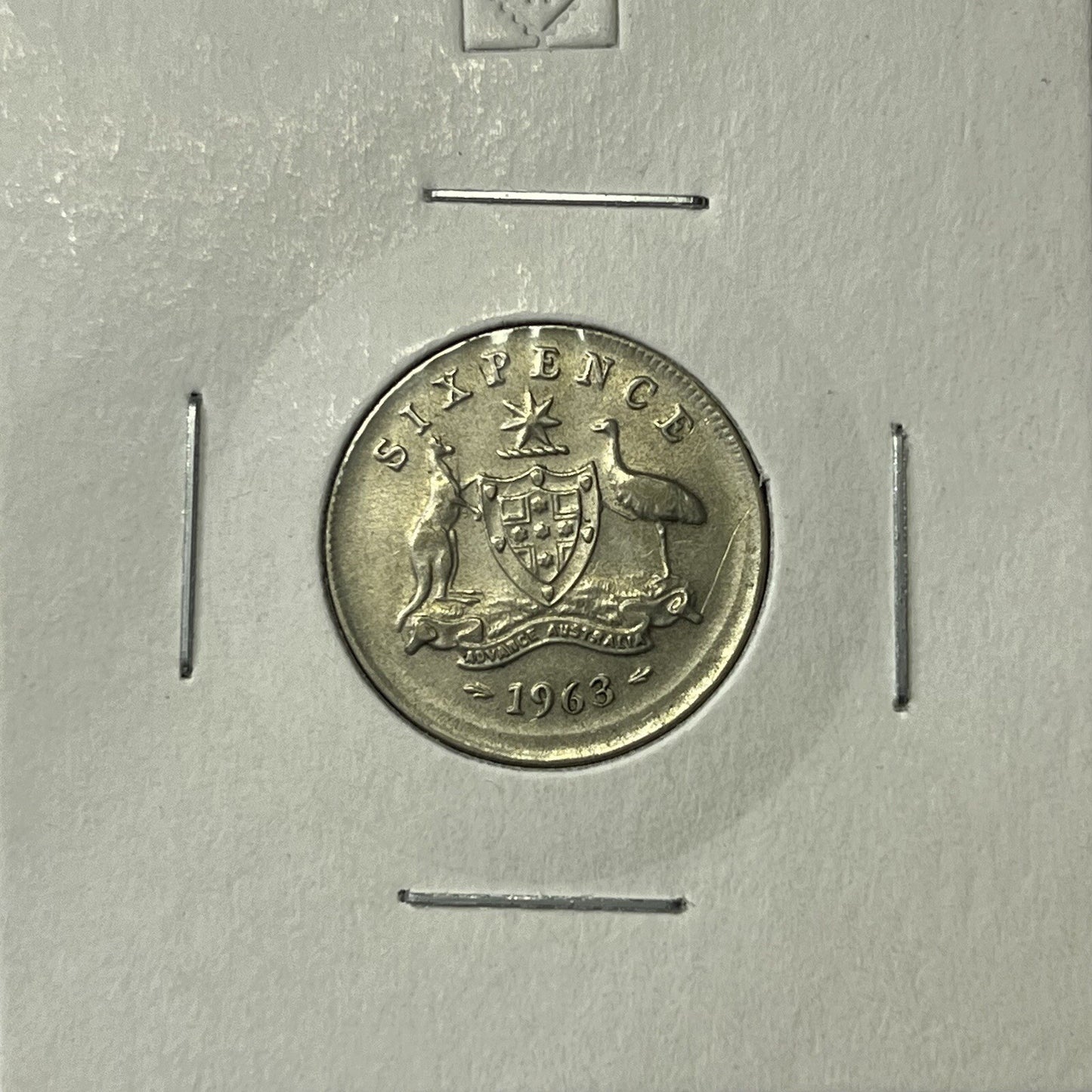 1963 Sixpence Coin - BroadStrike Misstrike Error - Silver Scarce Collar