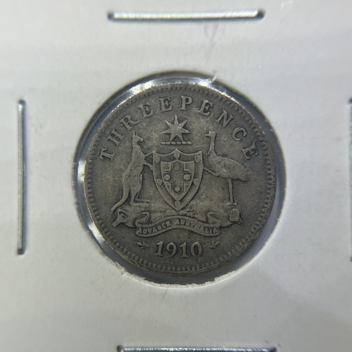 1910 Threepence Coin - Very Fine - Edward VII Silver Predecimal First Year