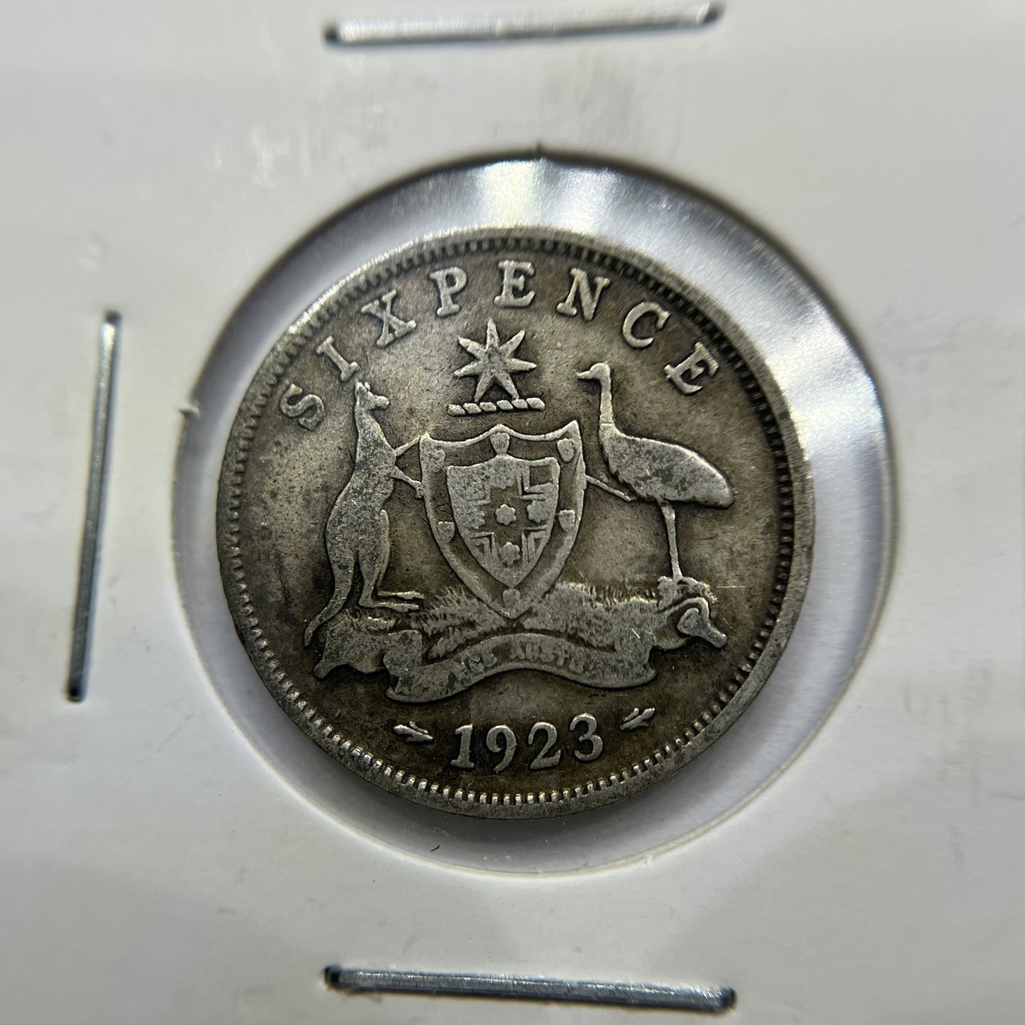 1923 Sixpence Coin - Very Good - George V Silver Predecimal Australian