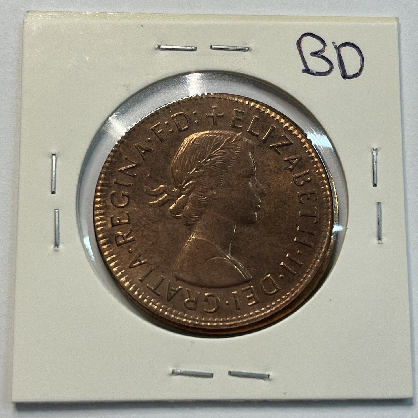 1964 Penny Coin - Struck Out of Collar Misstrike Error Lip - Scarce Predecimal