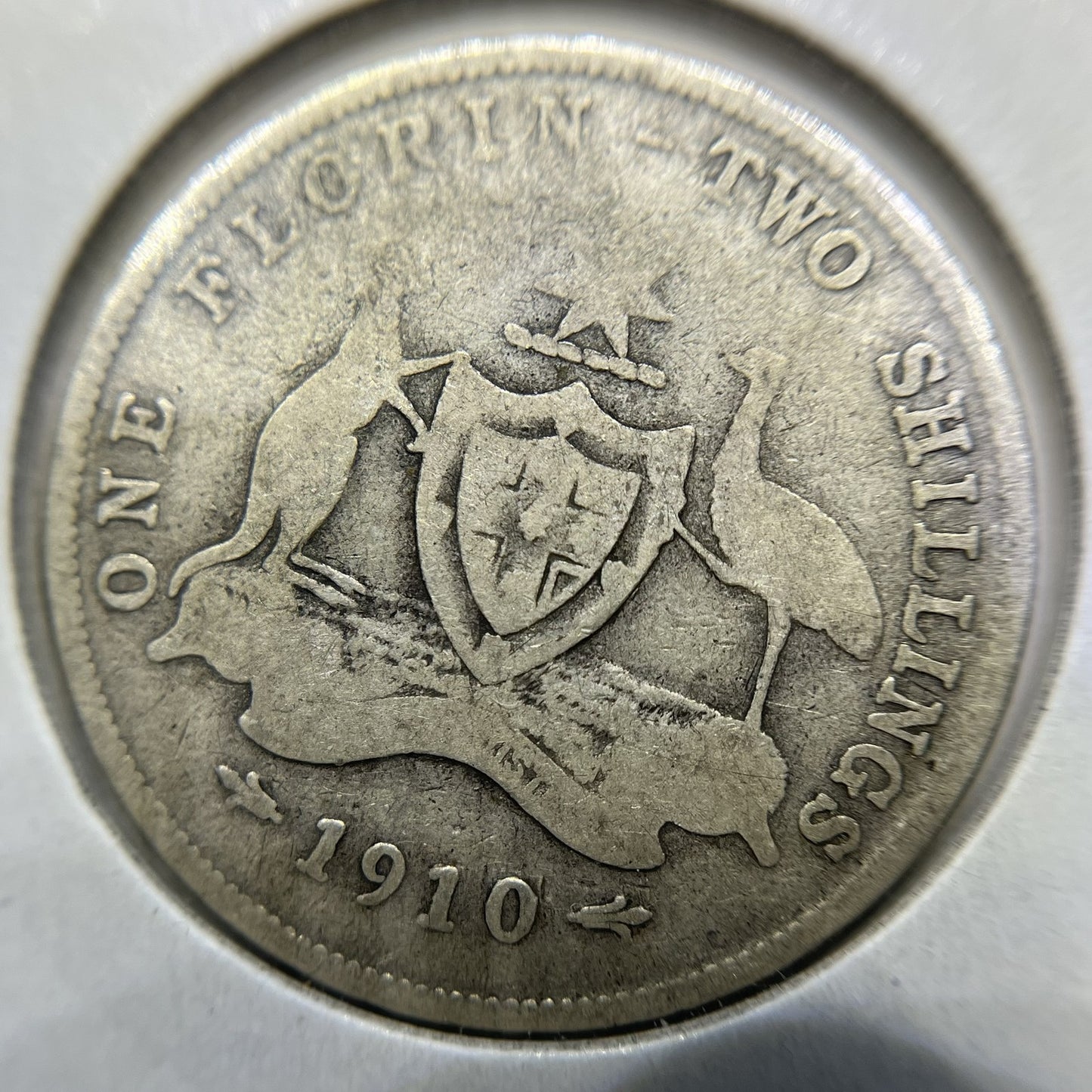 1910 Florin Coin - Very Good - King Edward VII Predecimal Silver