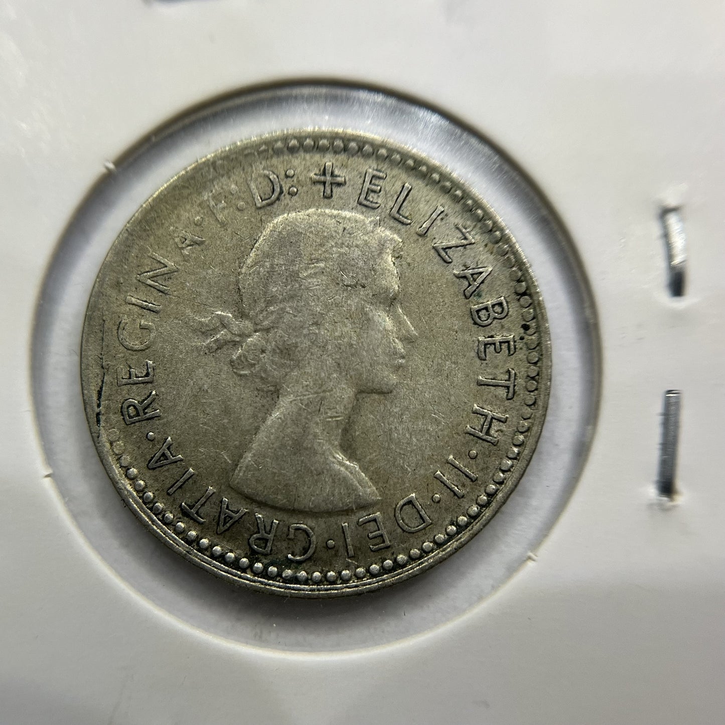 1960 Sixpence Error Coin - Planchet Flaw Reverse - Elizabeth II Silver