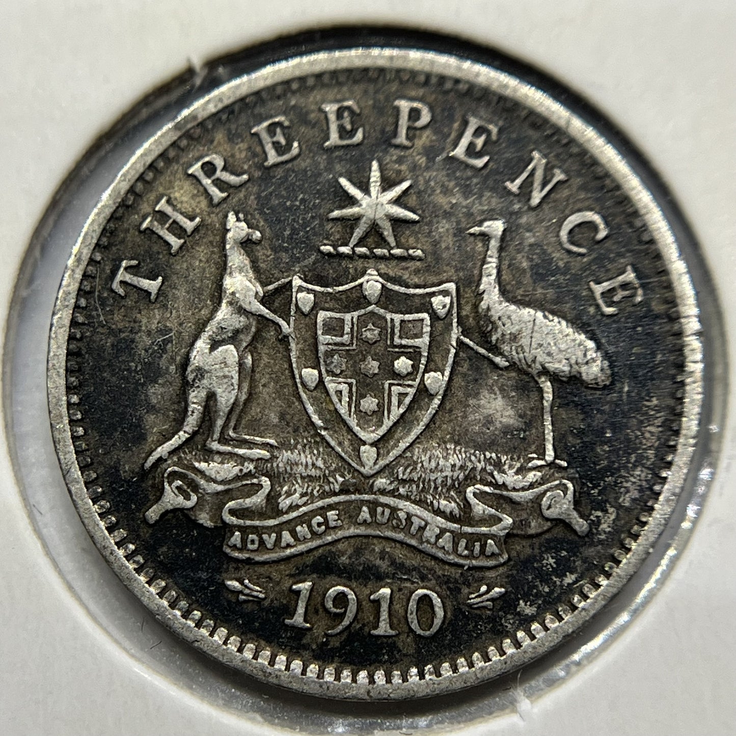 1910 Threepence Coin - almost Very Fine - Edward VII Silver Predecimal