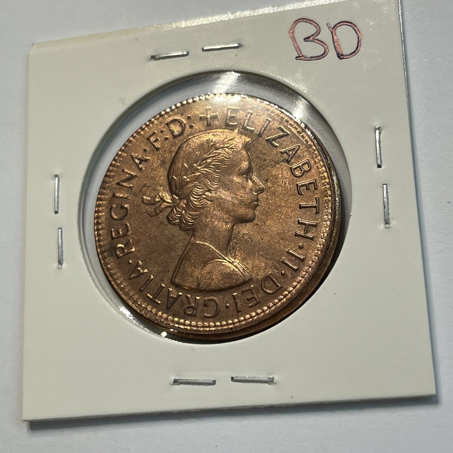 1964 Penny Coin - Struck Out of Collar Misstrike Error Lip - Scarce Predecimal