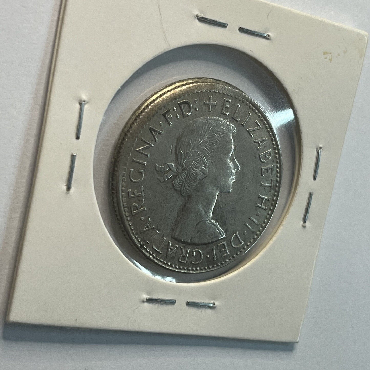 1963 Florin Coin - Off Centre Misstrike Error LIP - Scarce Predecimal Collar