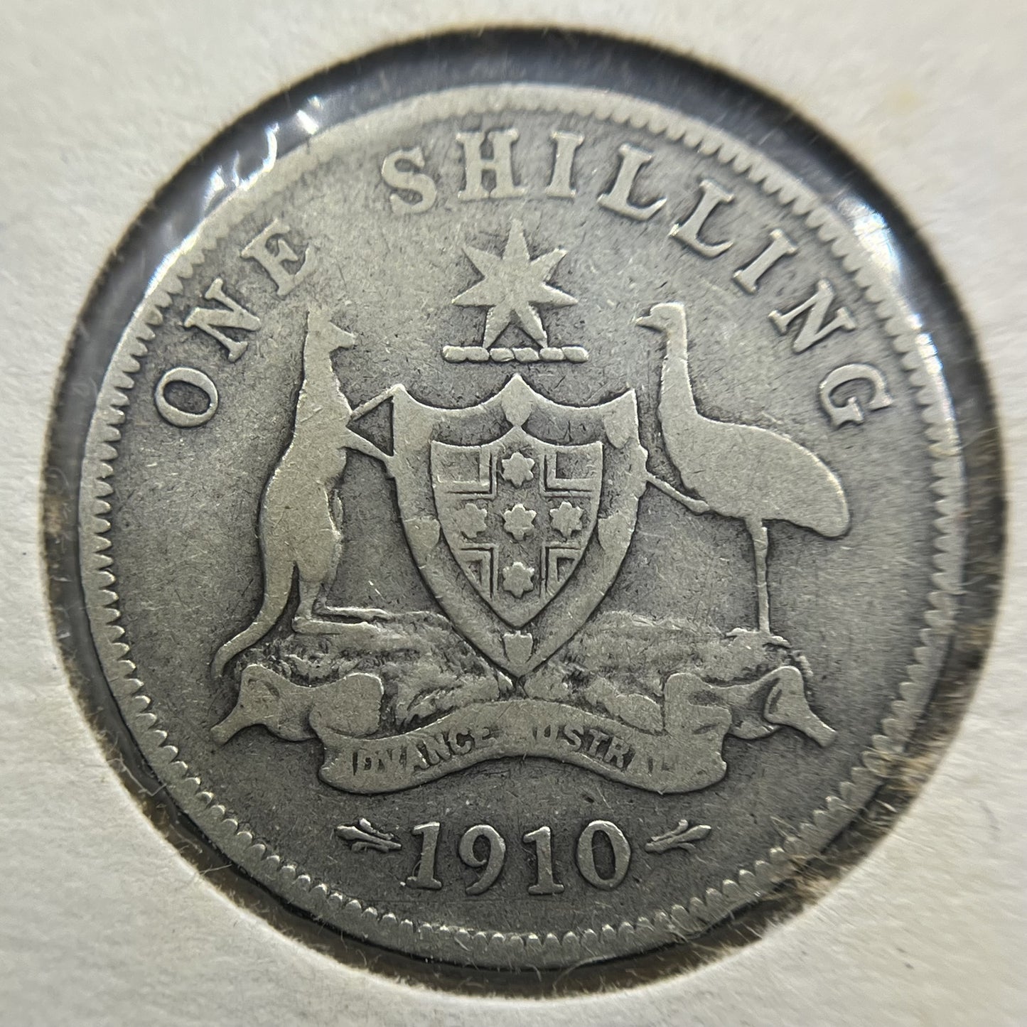 1910 Shilling Coin - almost Fine - Edward VII Silver Predecimal First Year