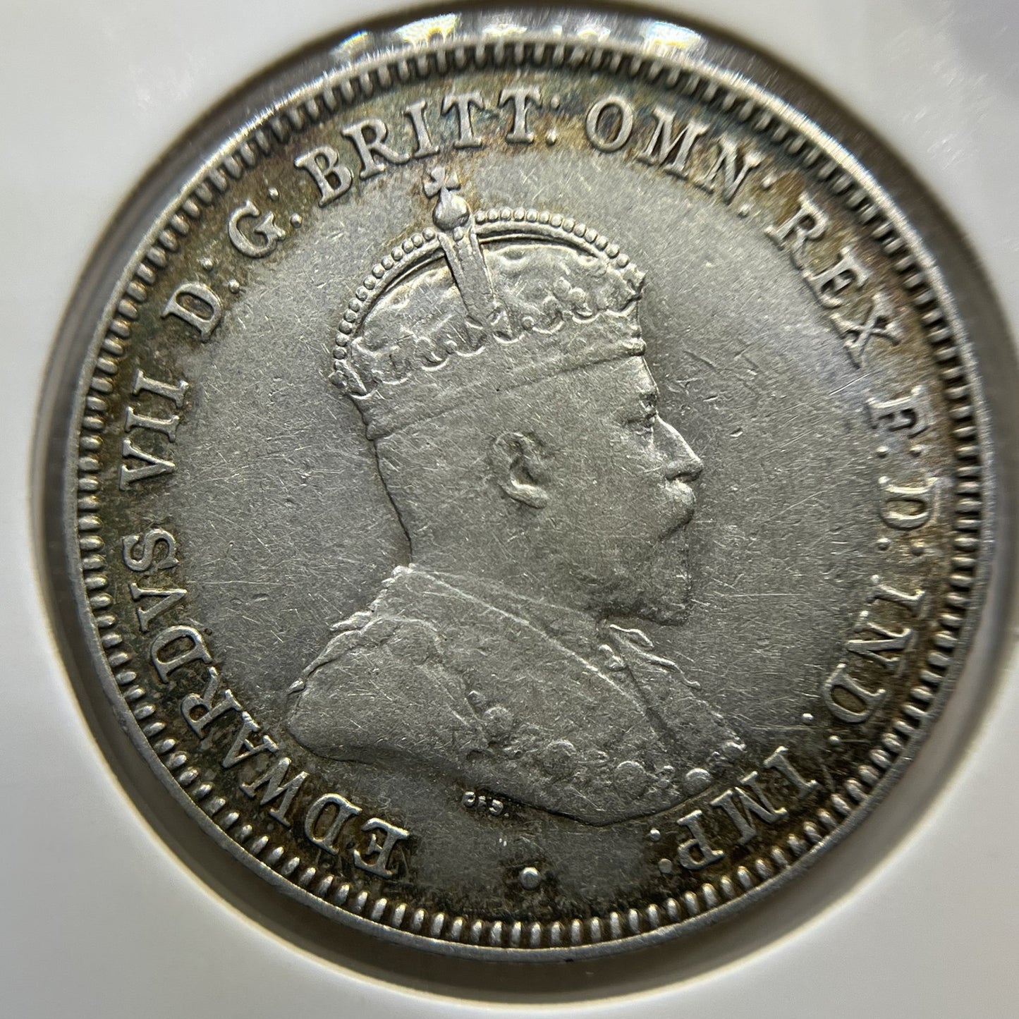 1910 Shilling Coin - almost Extremely Fine - Edward VII Silver First Year