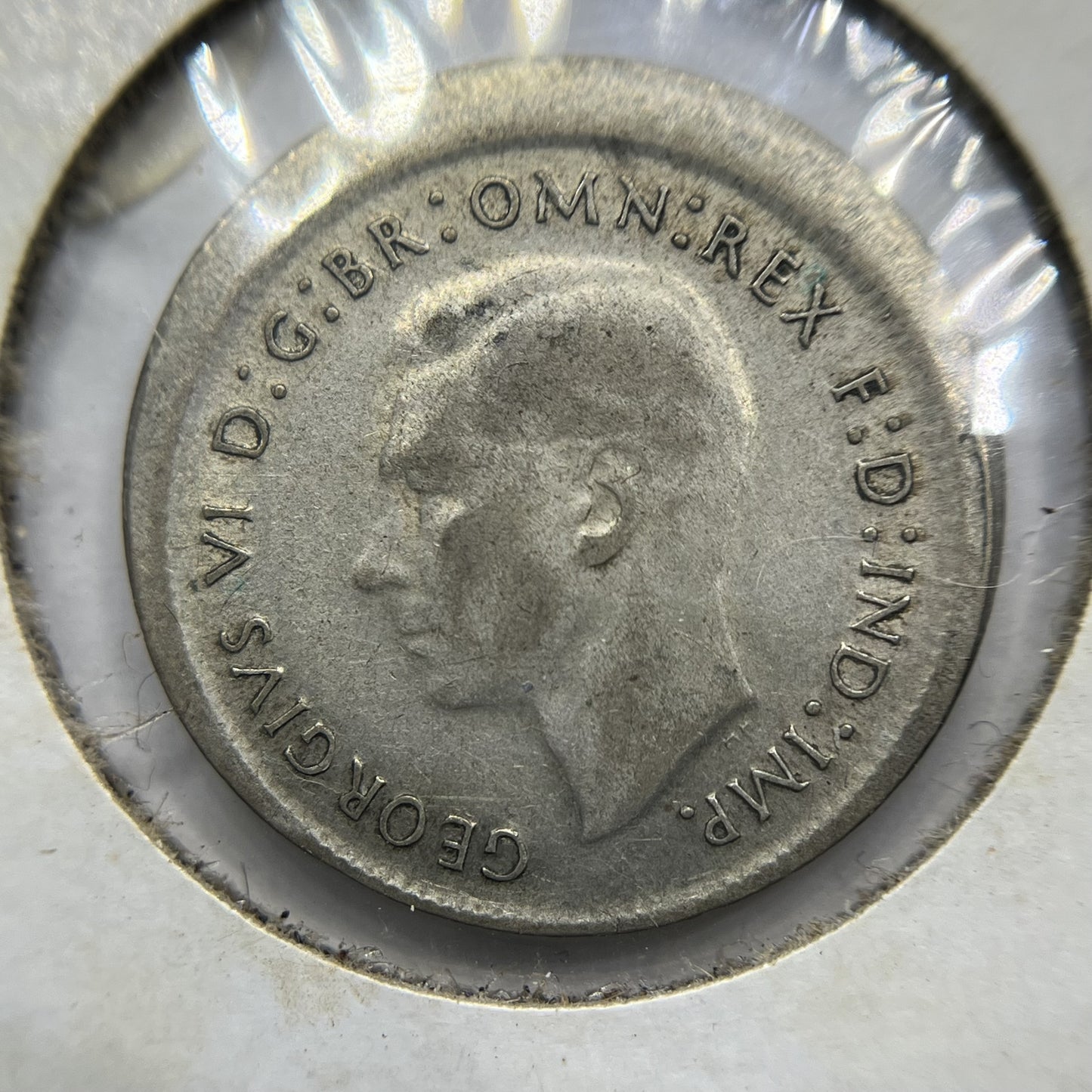1946 Sixpence Error Coin - Broadstrike Very Good - George VI Australia