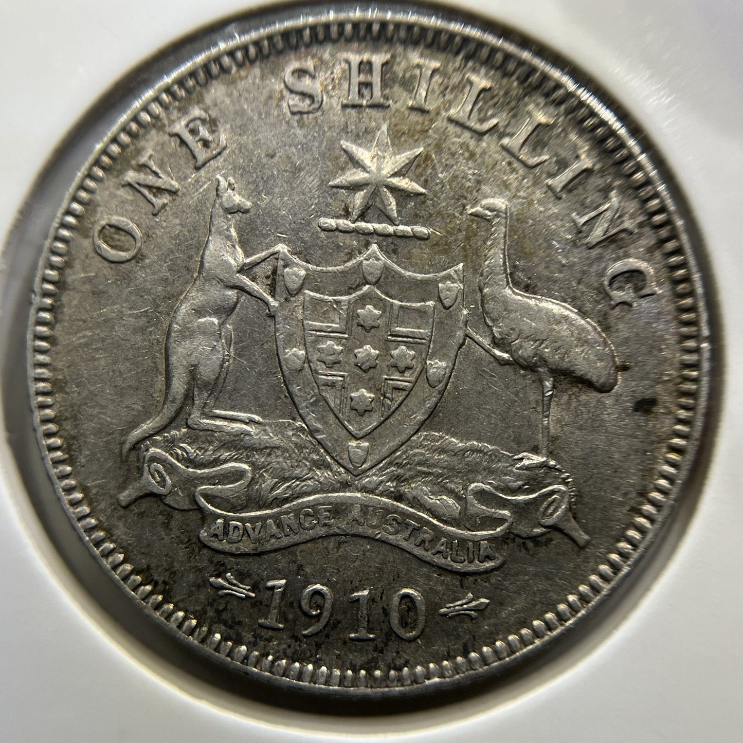 1910 Shilling Coin - almost Extremely Fine - Edward VII Silver First Year