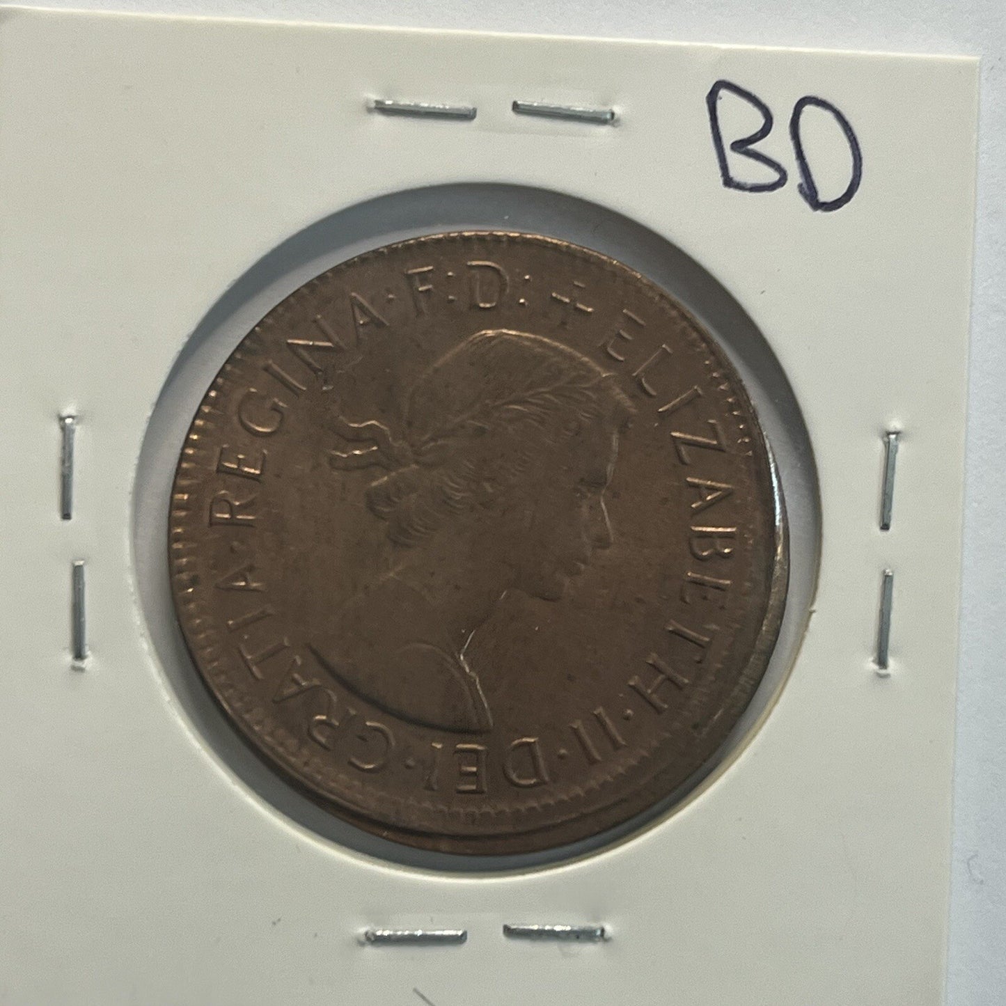 1964 Penny Coin - Struck Out of Collar Misstrike Error Lip - Scarce Predecimal