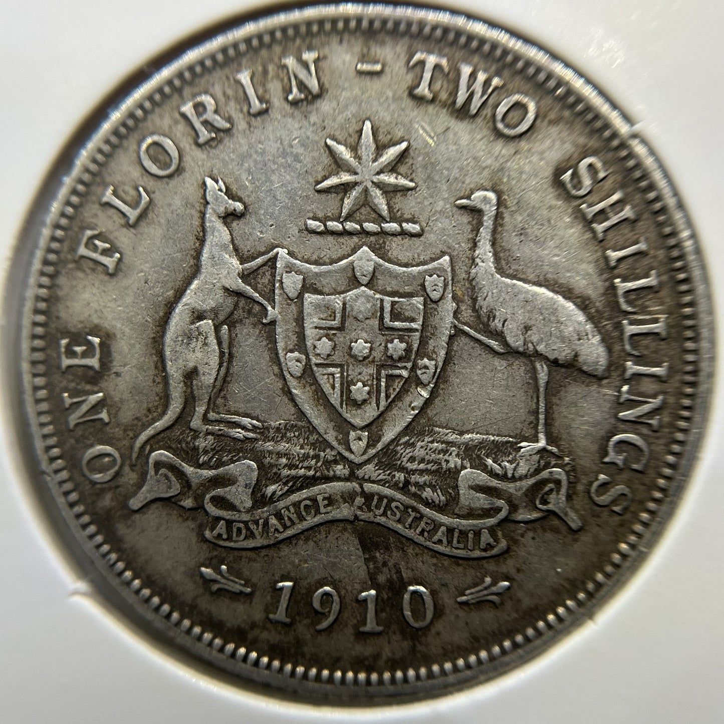 1910 Florin Coin - Very Fine - CV$325 Edward VII Silver Predecimal First Year