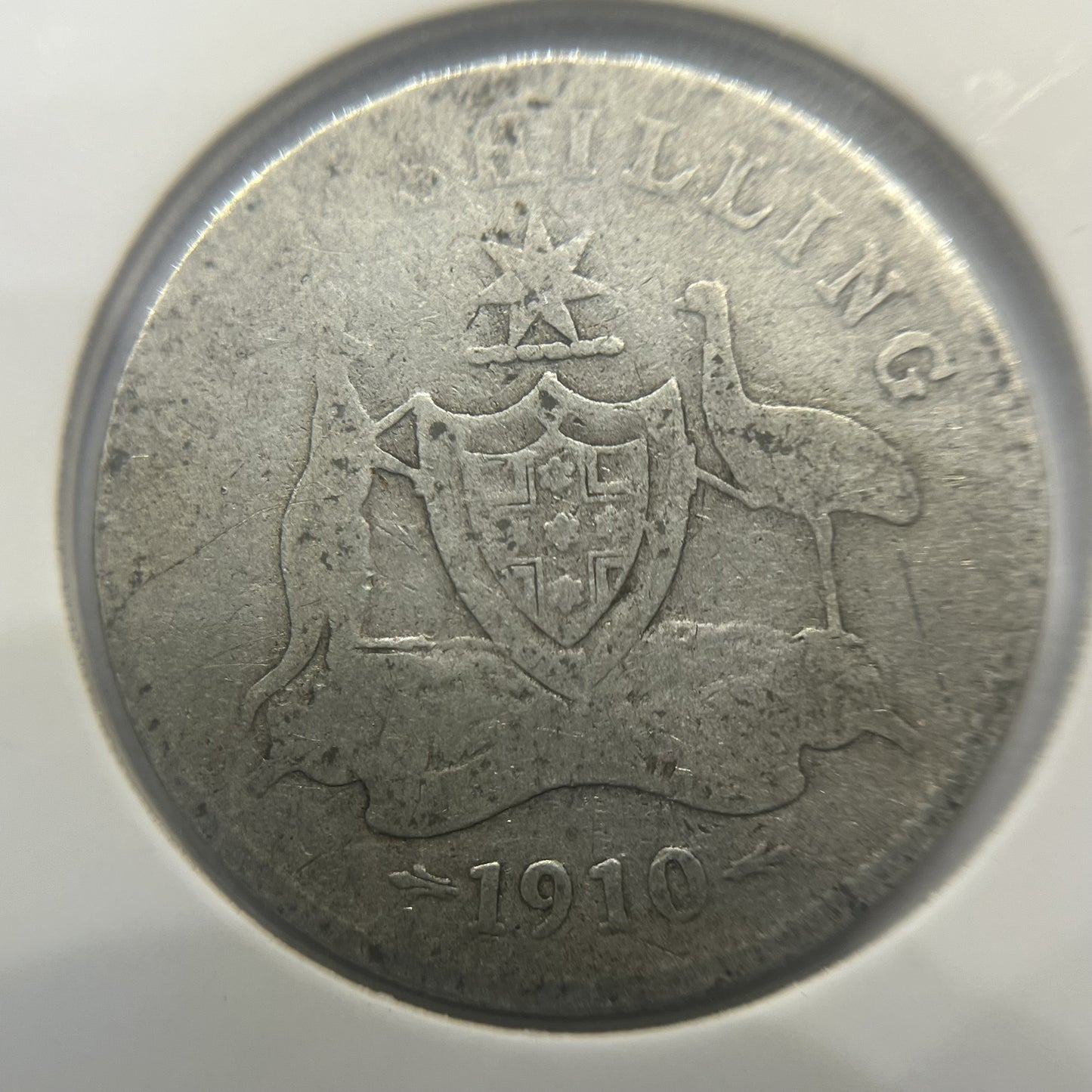 1910 Shilling Coin - Very Good - Edward VII Silver Predecimal First Year Issue