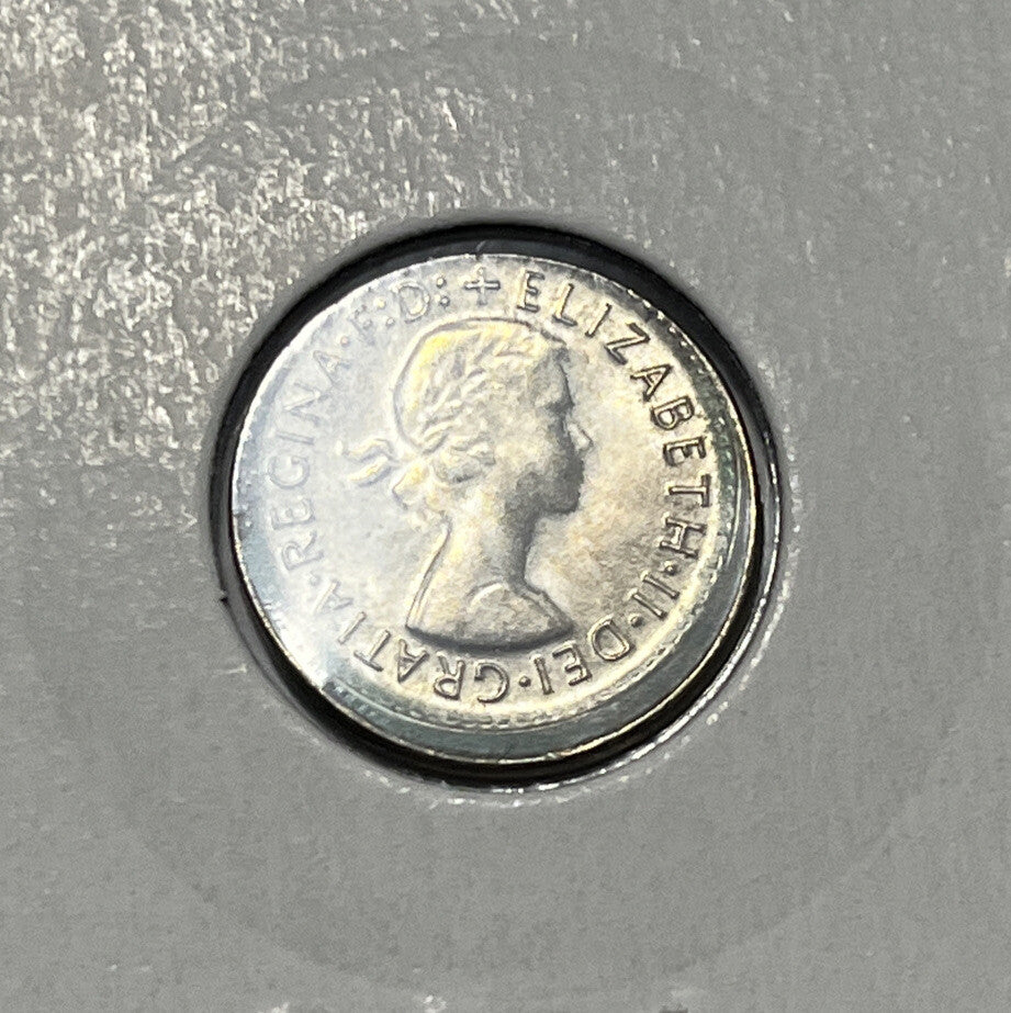 1961 Threepence Error Coin - Large Broadstrike Choice Uncirculated - Silver