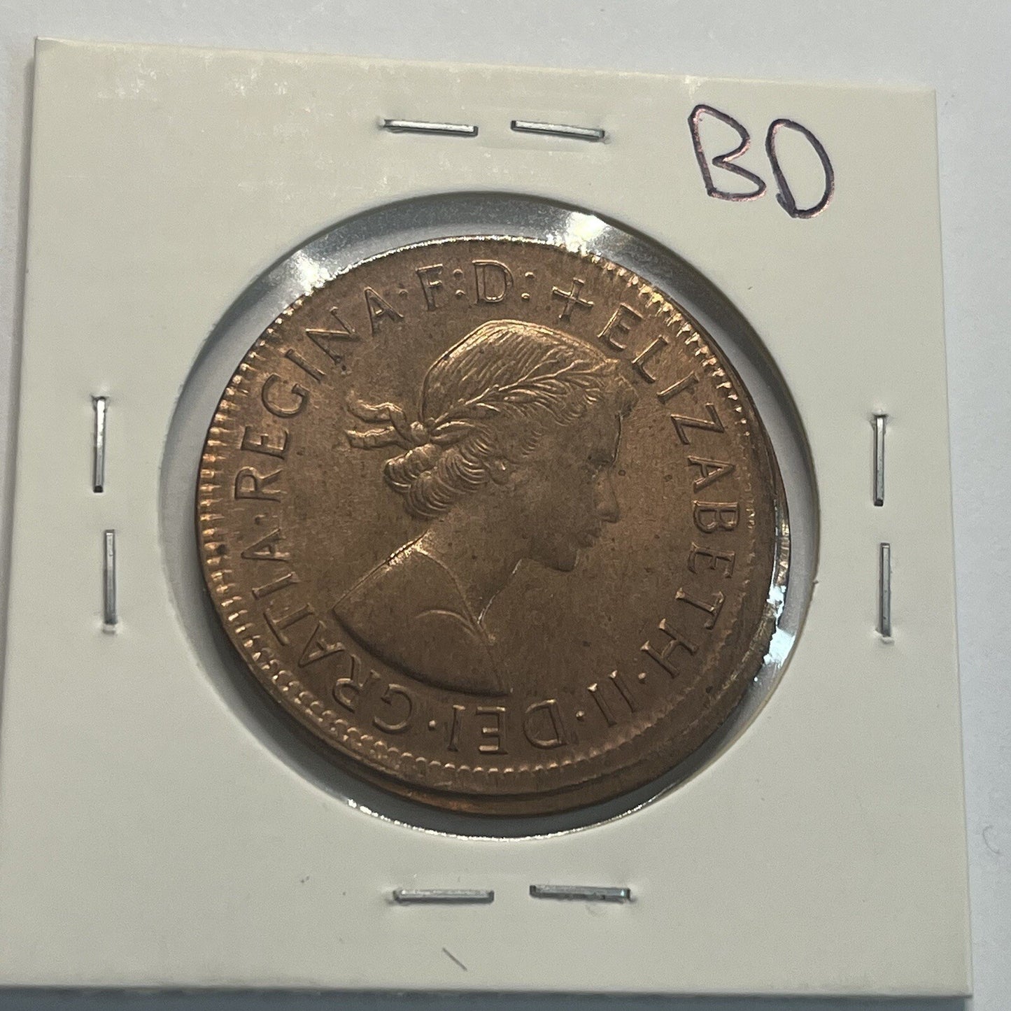 1964 Penny Coin - Struck Out of Collar Misstrike Error Lip - Scarce Predecimal
