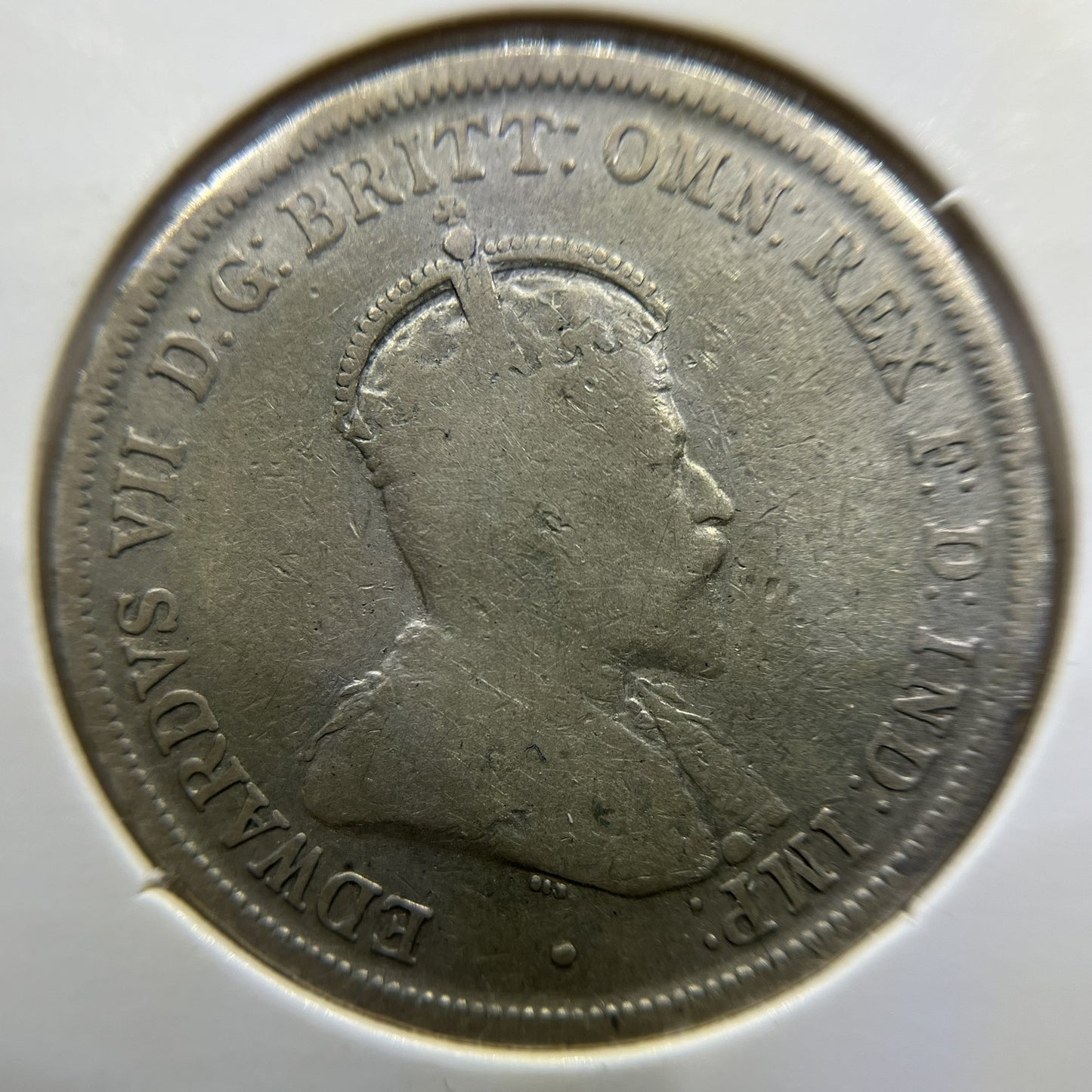 1910 Florin Coin - about Fine - Edward VII Silver First Year of Issue