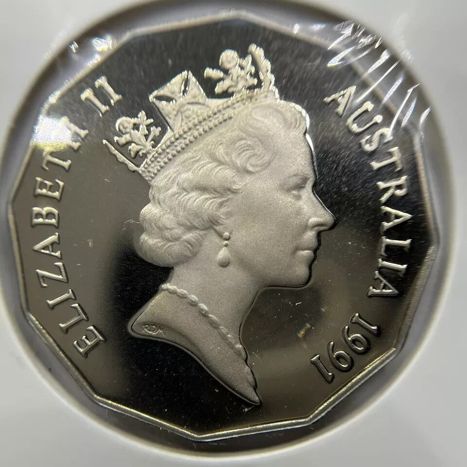 1991 Rams Head Fifty 50 Cent Coin - Ex Proof Set - Elizabeth II in 2x2