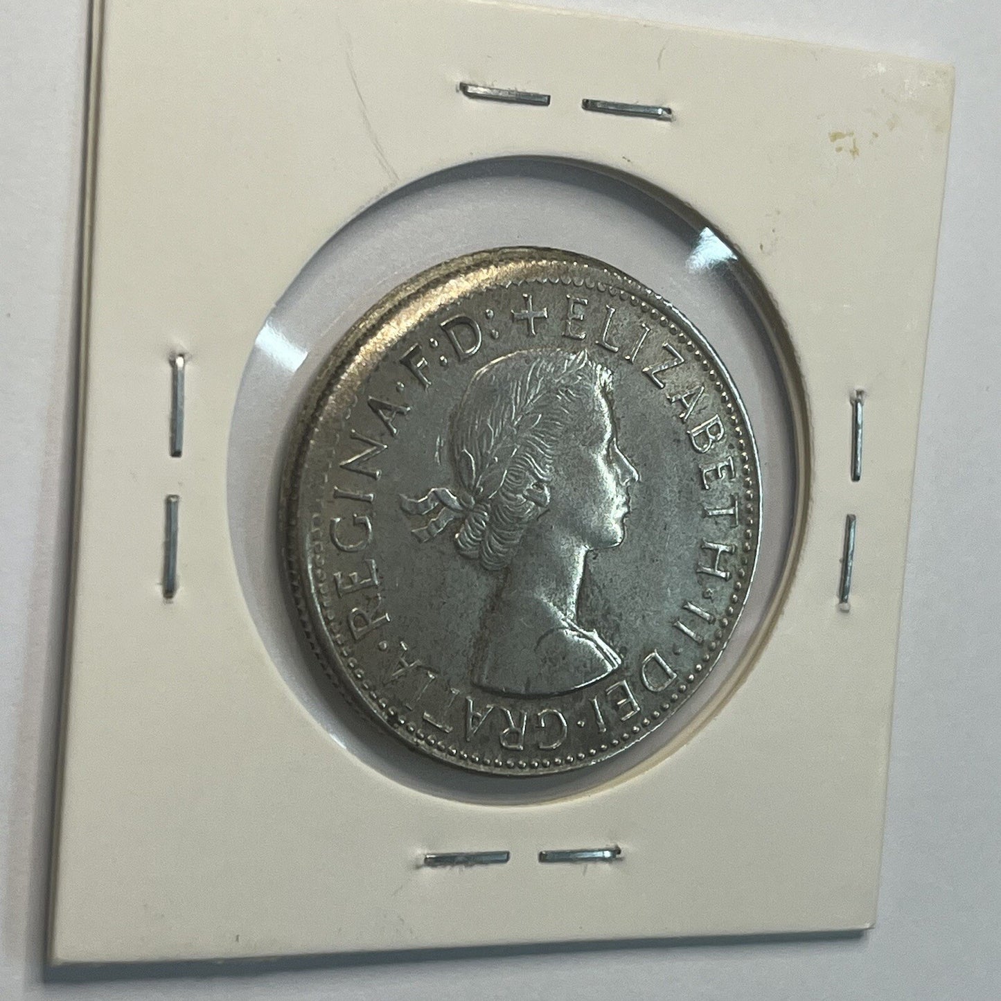 1963 Florin Coin - Off Centre Misstrike Error LIP - Scarce Predecimal Collar
