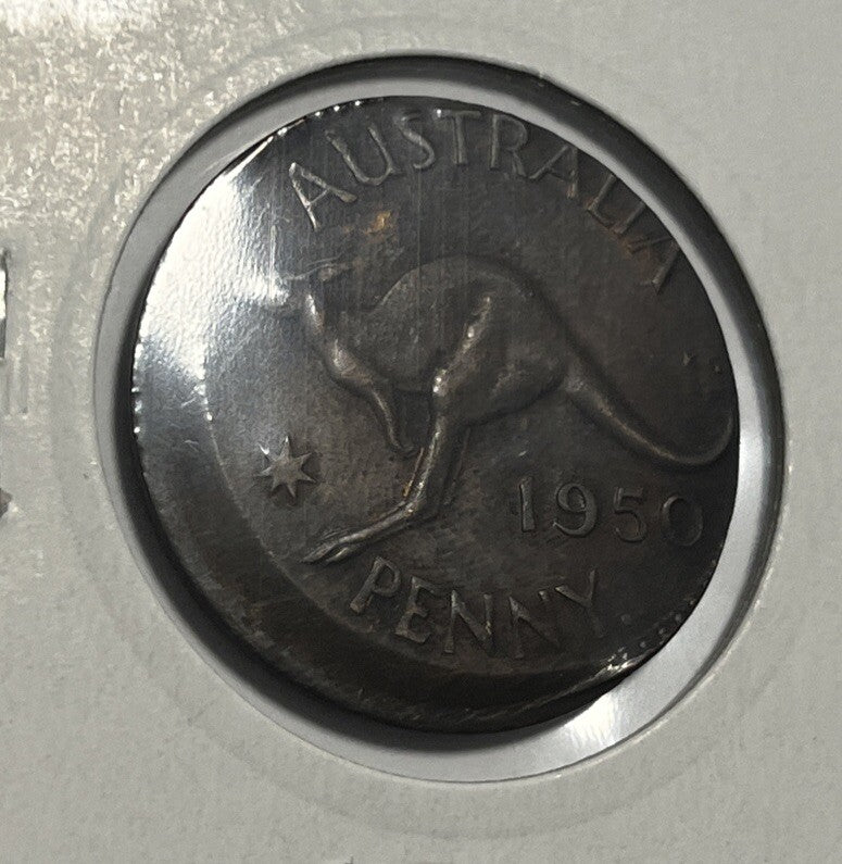 1950 Penny Error Coin - Broadstrike in Extremely Fine Grade - Mis-strike