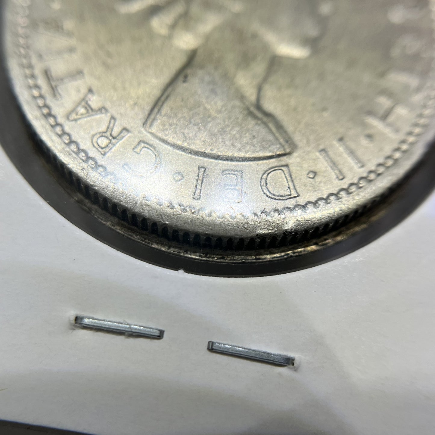 1953 Florin Error Coin - Major Struck out of Collar with Lip VF - Scarce