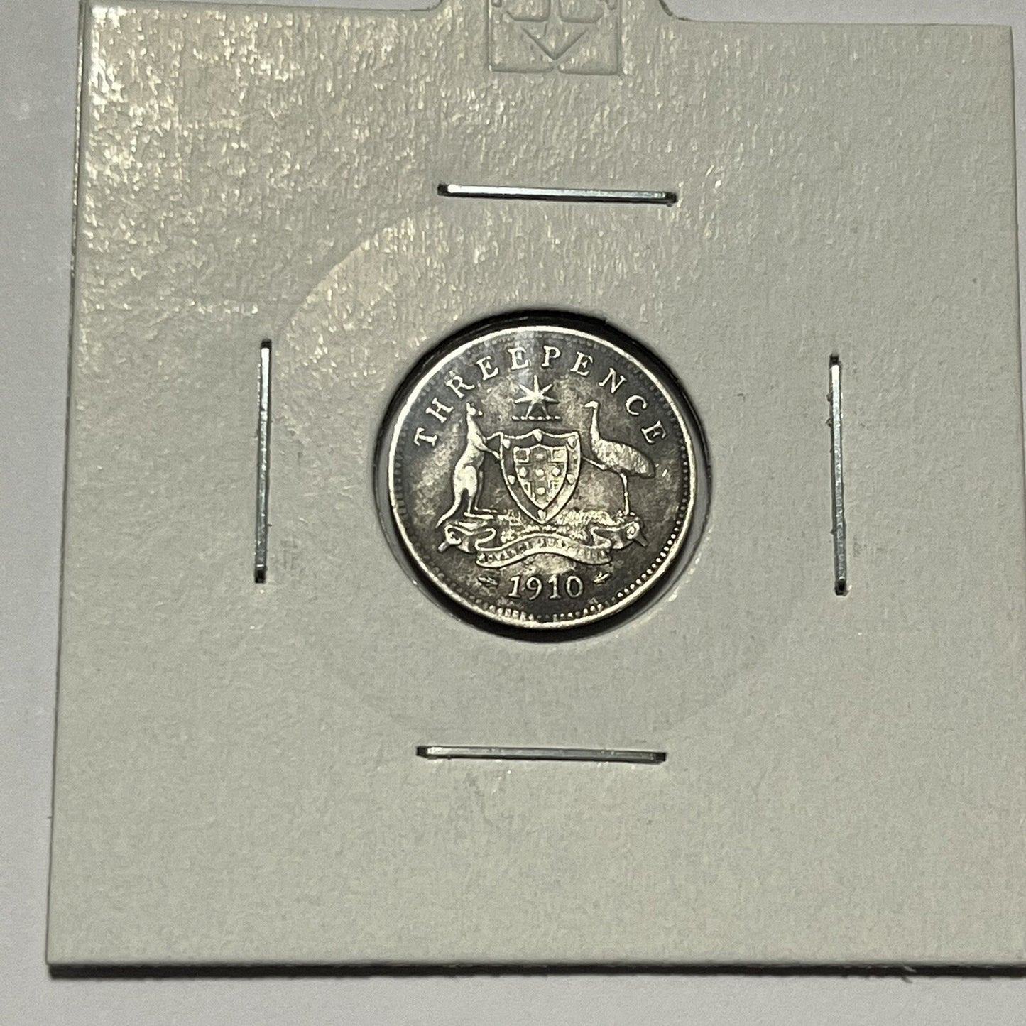 1910 Threepence Coin - Silver Predecimal Australian Coin - Good Very Fine