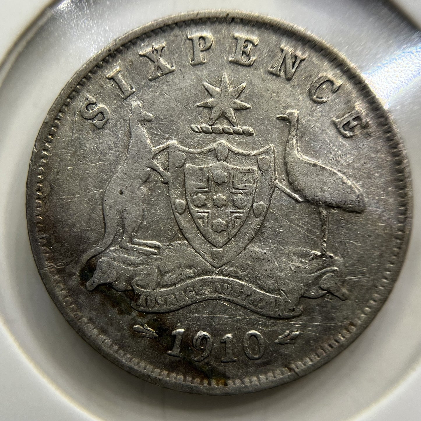1910 Sixpence Coin - almost Very Fine - Silver Edward VII