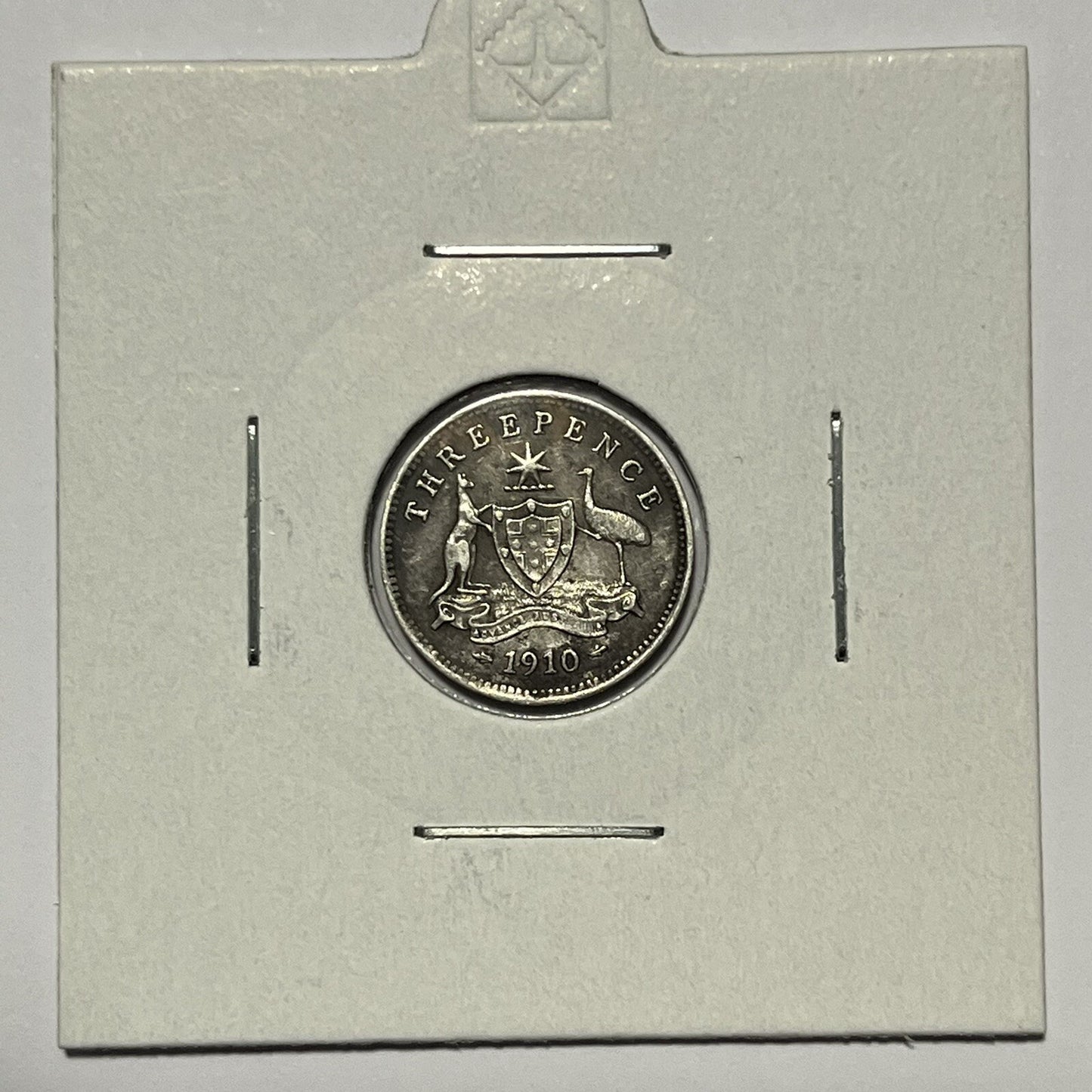 1910 Threepence Coin - Silver Predecimal Australian Coin - Good Very Fine
