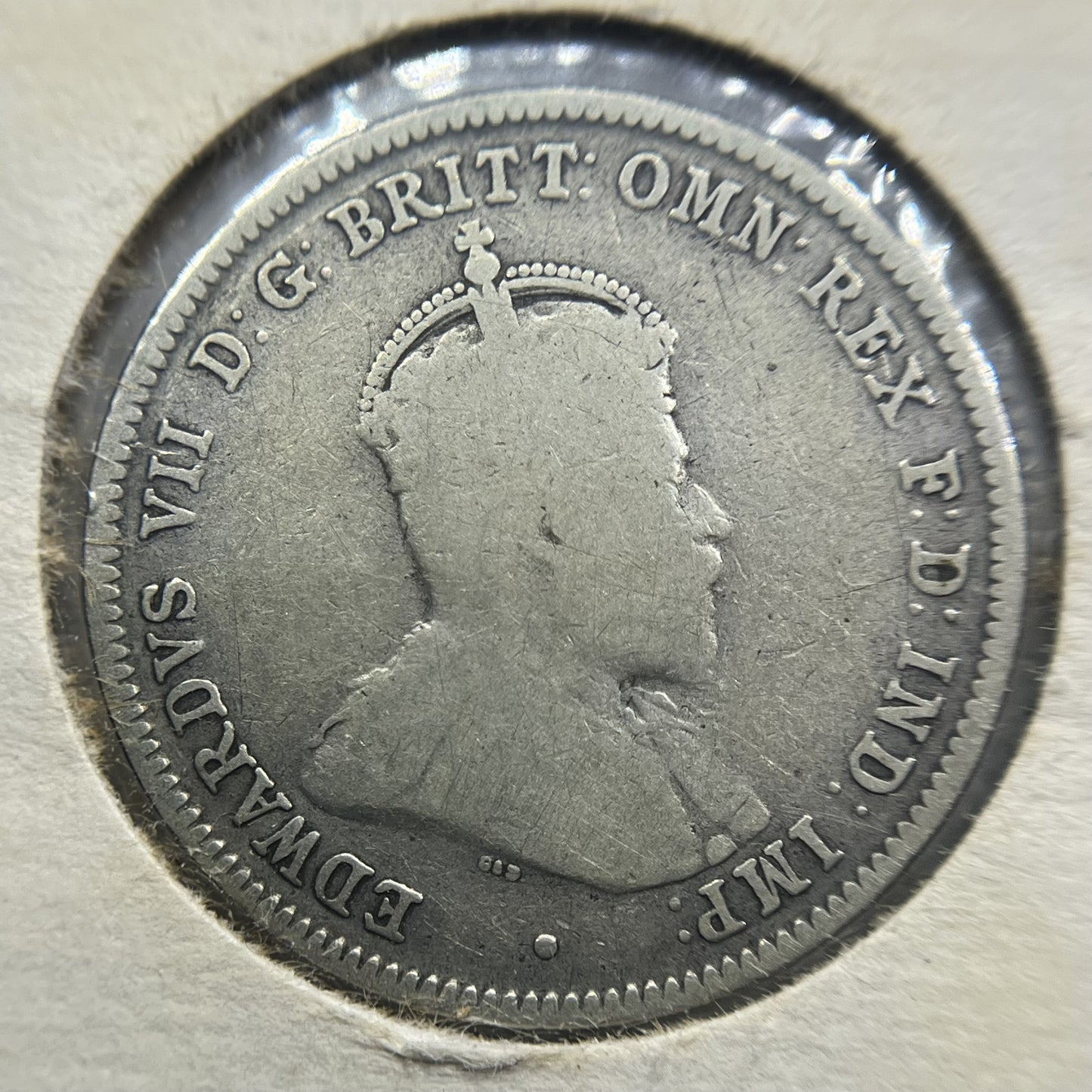 1910 Shilling Coin - almost Fine - Edward VII Silver Predecimal First Year