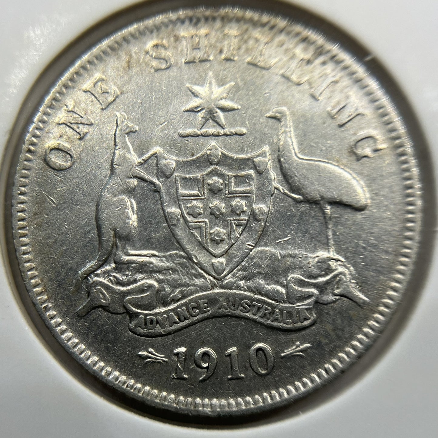 1910 Shilling Coin - Very Fine - Edward VII Silver First Year