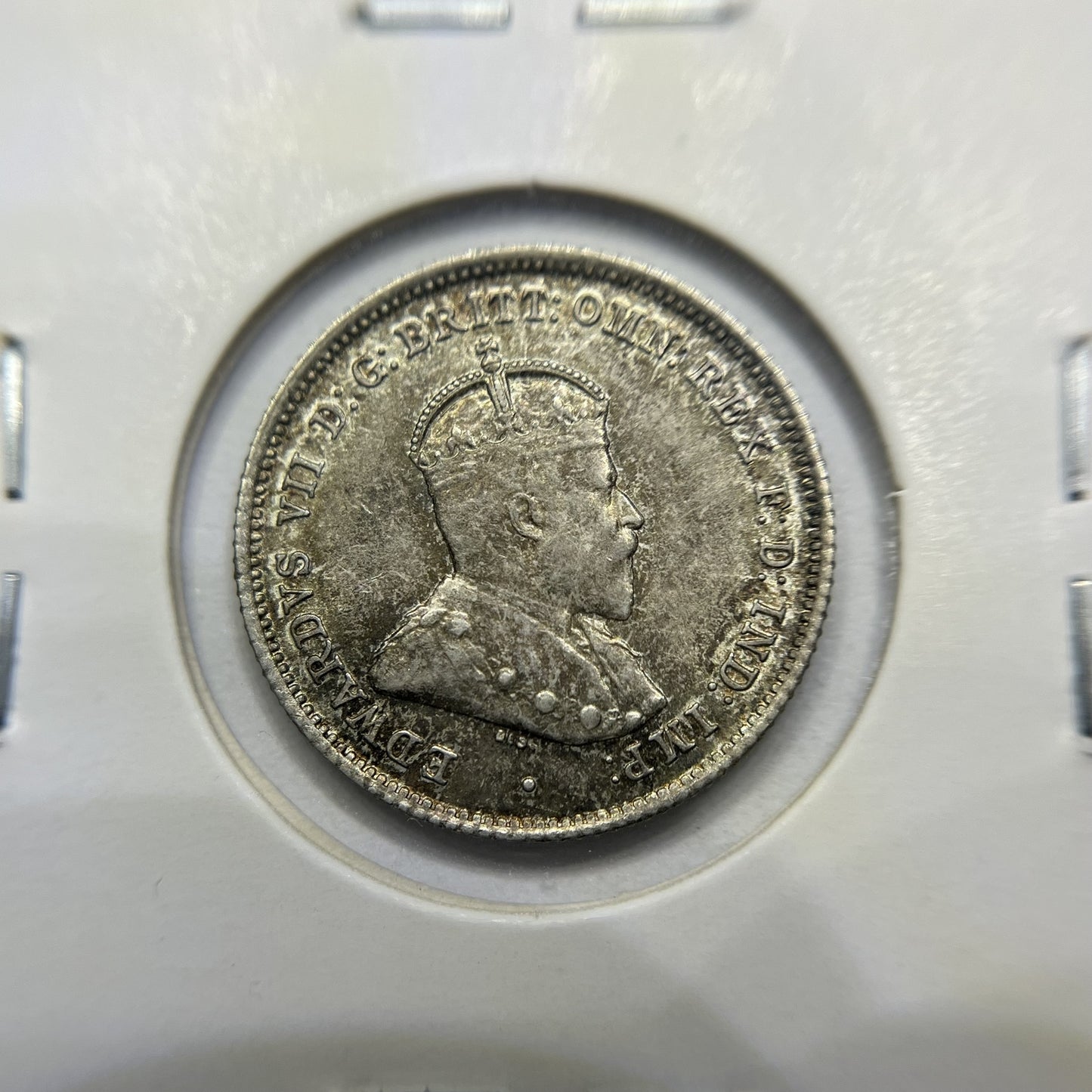 1910 Sixpence Coin - Uncirculated Toned - Edward VII Silver Predecimal