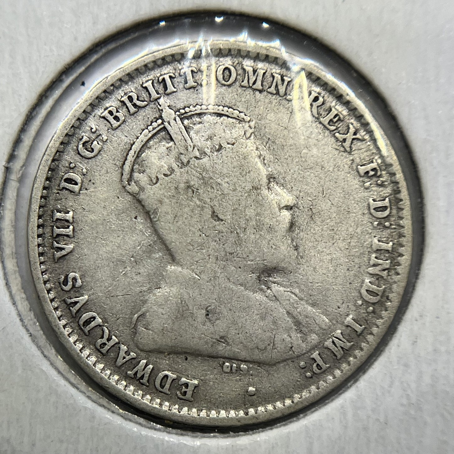 1910 Threepence Coin - Fine - Edward VII Silver First Year of Issue