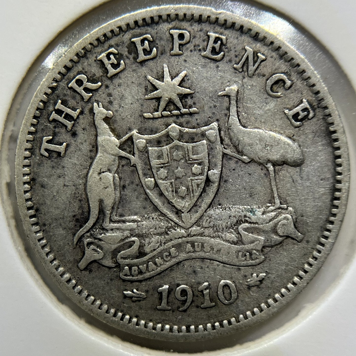 1910 Threepence Coin - Fine - Silver Edward VI First Year of Issue