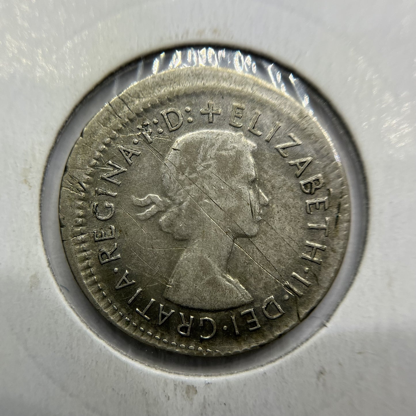 1961 Sixpence Error Coin - Broadstrike Off Centre - Silver Predecimal