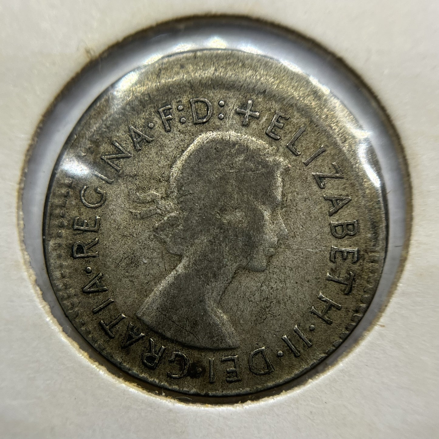 1957 Sixpence Error Coin - Broadstrike Good - Elizabeth II Australia