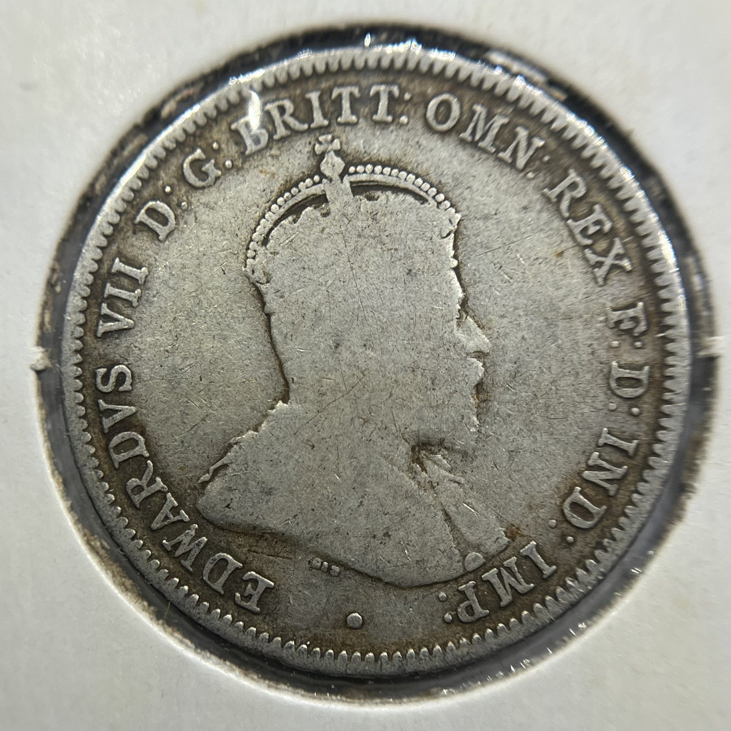 1910 Shilling Coin - almost Fine - Edward VII Silver Predecimal First Year