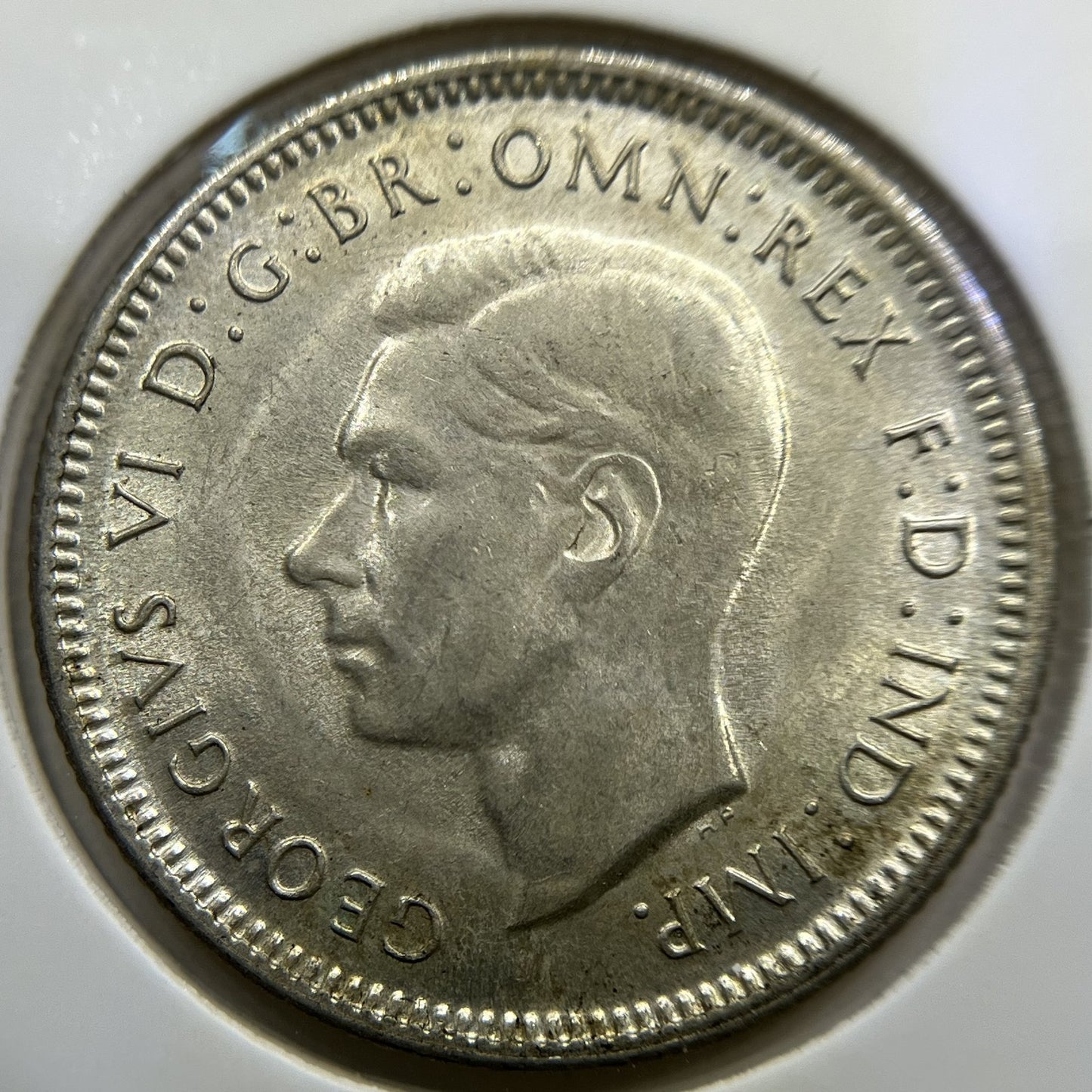 1943 s Shilling Coin - Uncirculated Lustre - George V Silver Predecimal