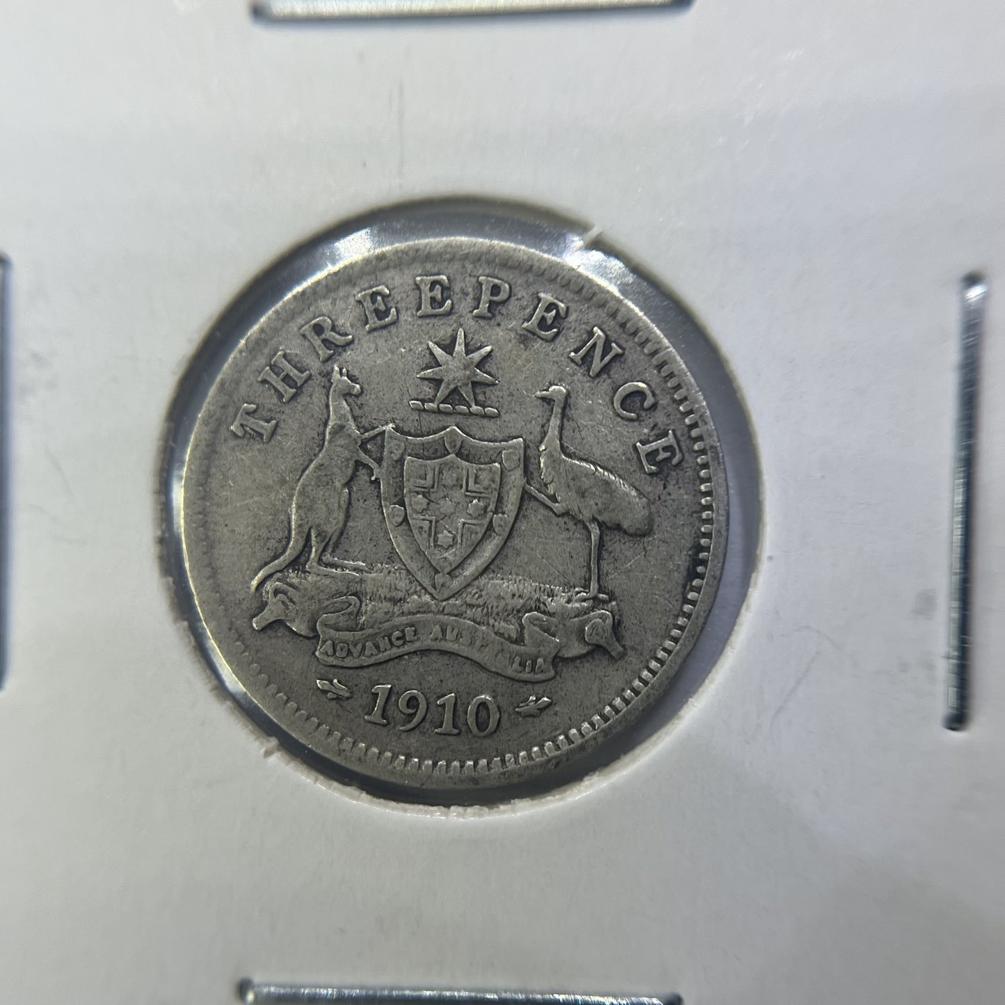 1910 Threepence Coin - Very Fine - Edward VII Silver Predecimal First Year