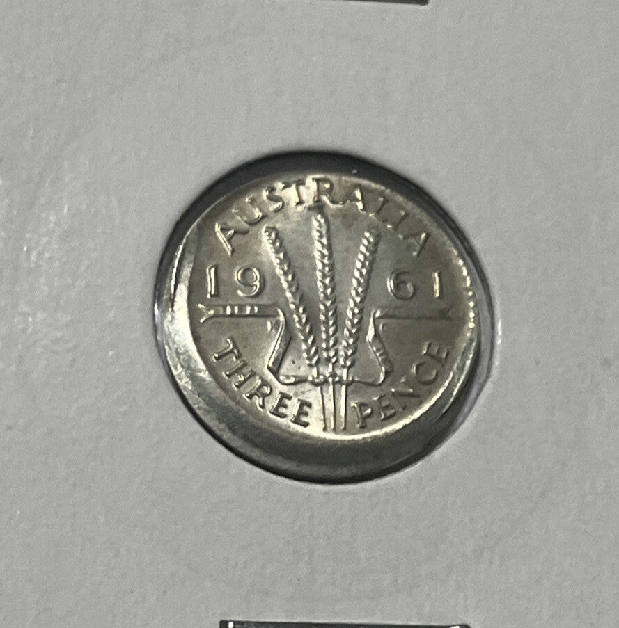 1961 Threepence Error Coin - Large Broadstrike Choice Uncirculated - Silver