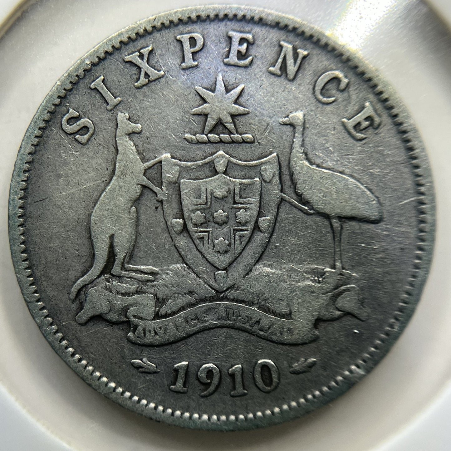 1910 Sixpence Coin - almost Fine - Silver Predecimal Edward VII