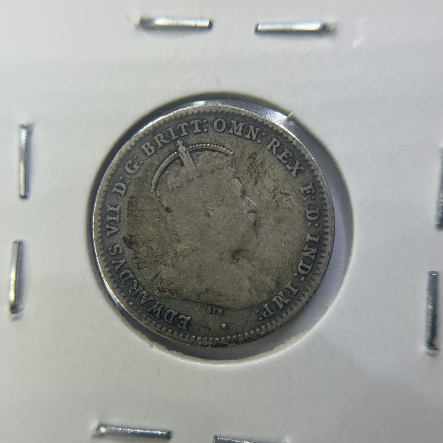 1910 Threepence Coin - Very Fine - Edward VII Silver Predecimal First Year