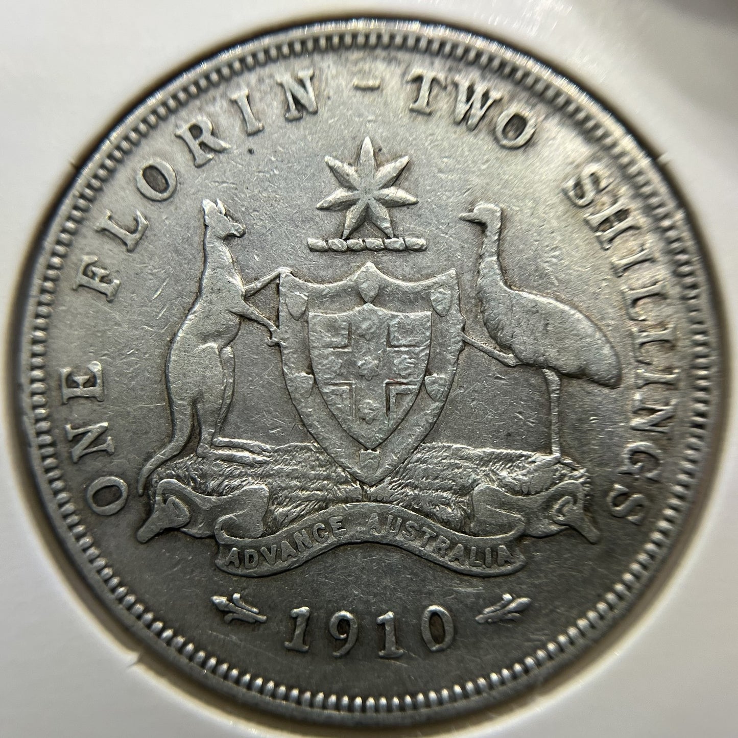 1910 Florin Coin - Very Fine - CV$325 Edward VII Silver Predecimal First Year