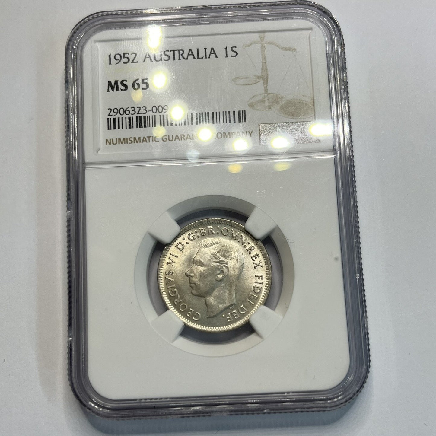 1952 Australian Shilling Coin - NGC MS65 - Choice Uncirculated George VI