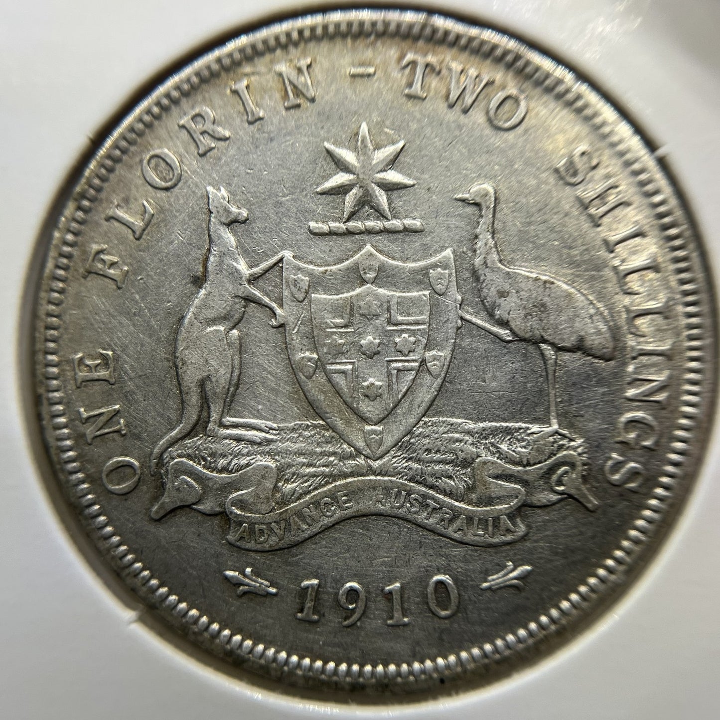 1910 Florin Coin - good Very Fine - Edward VII Silver Predecimal First Year