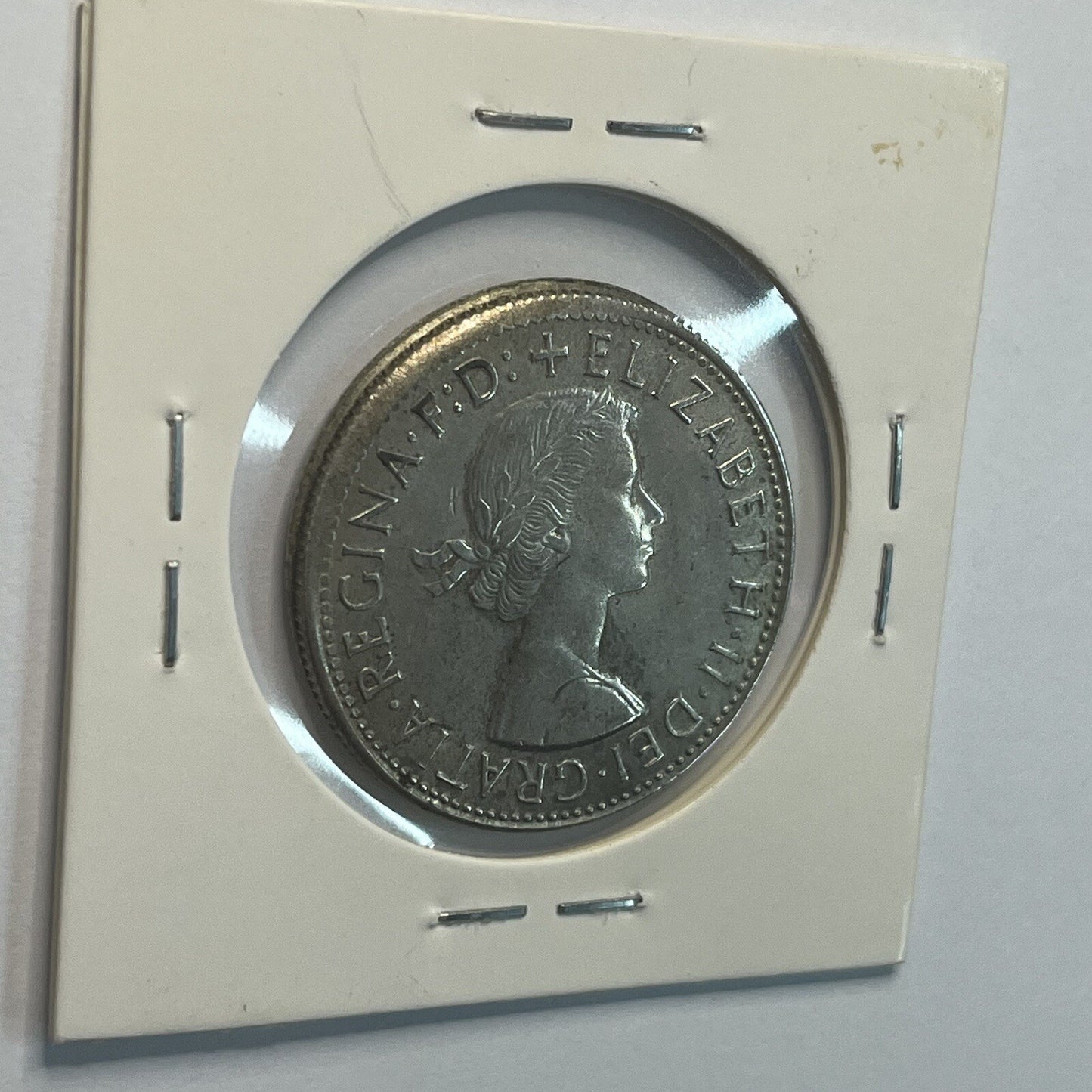 1963 Florin Coin - Off Centre Misstrike Error LIP - Scarce Predecimal Collar