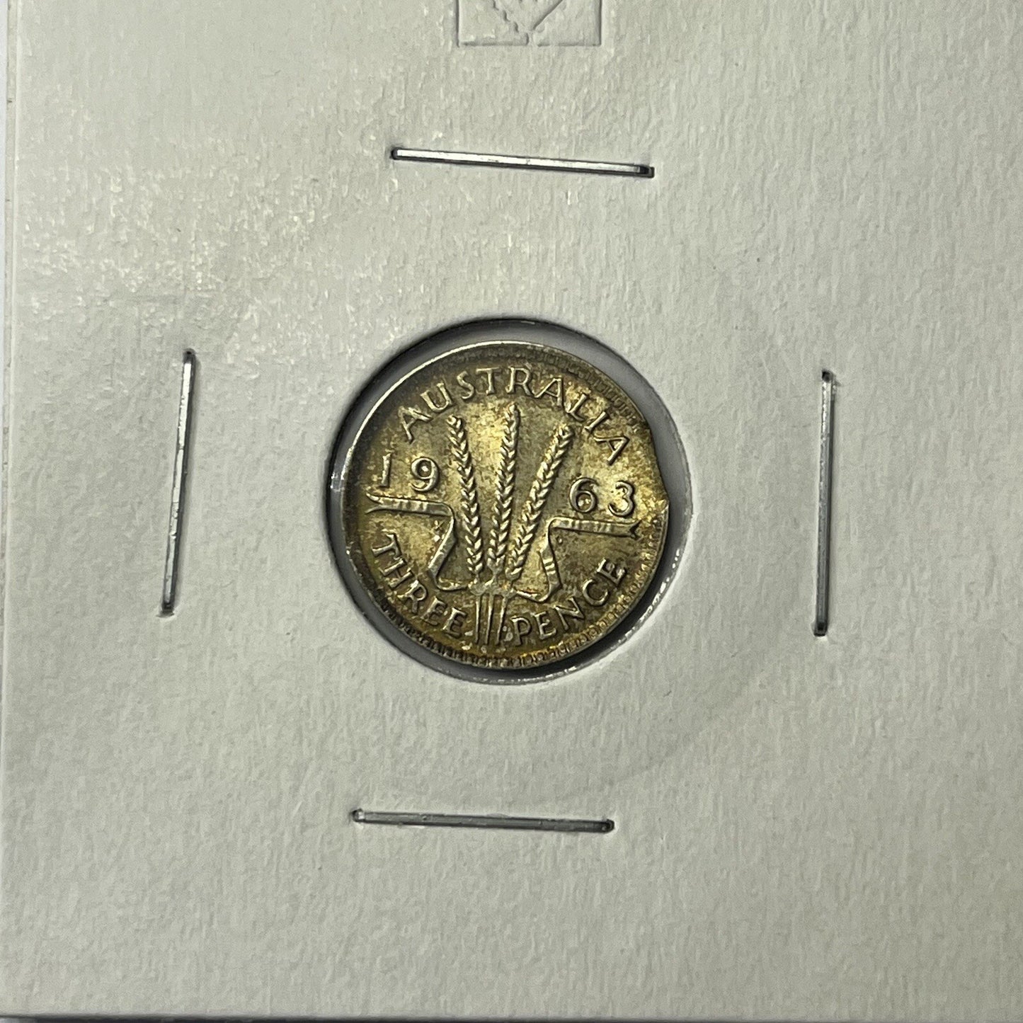 1963 Threepence Coin UNC - Clipped Planchet Rim Bite Error - Silver Clip