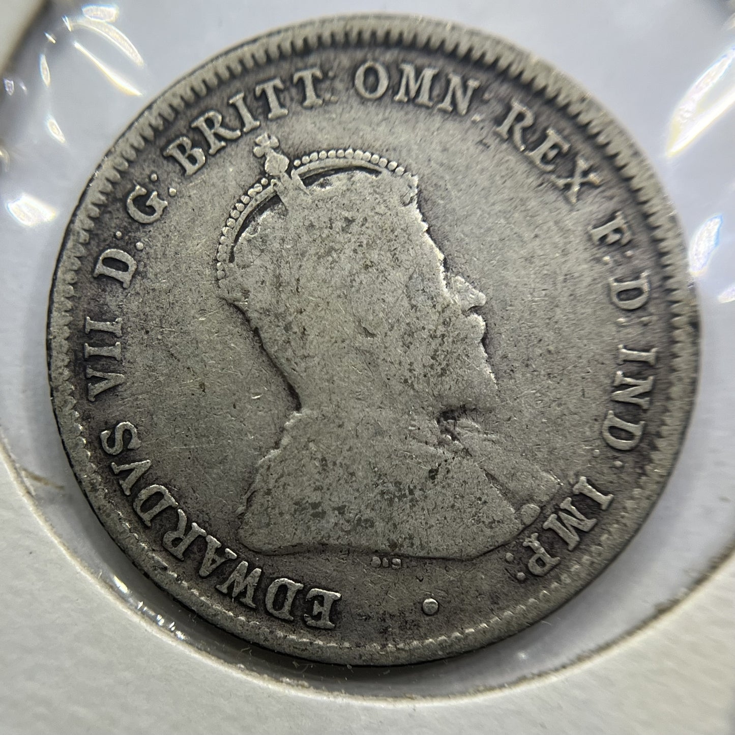 1910 Shilling Coin - almost Fine - Edward VII Silver Predecimal First Year